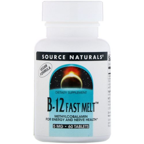 Source Naturals, B-12 Fast Melt, 5 mg, 60 Tablets Review