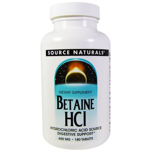 Source Naturals, Betaine HCL, 650 mg, 180 Tablets Review