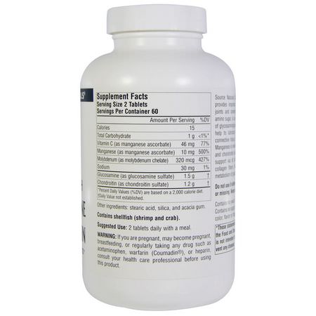 Glukosaminkondroitin, Led, Ben, Kosttillskott: Source Naturals, Glucosamine Chondroitin, Extra Strength, 120 Tablets