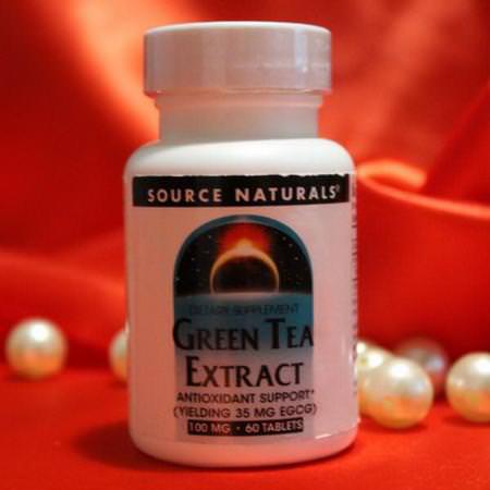 Extrakt Av Grönt Te, Antioxidanter, Kosttillskott: Source Naturals, Green Tea Extract, 60 Tablets