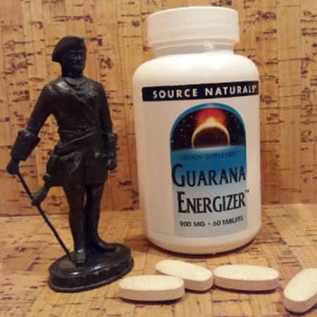 Guarana, Homeopati, Örter: Source Naturals, Guarana Energizer, 900 mg, 60 Tablets