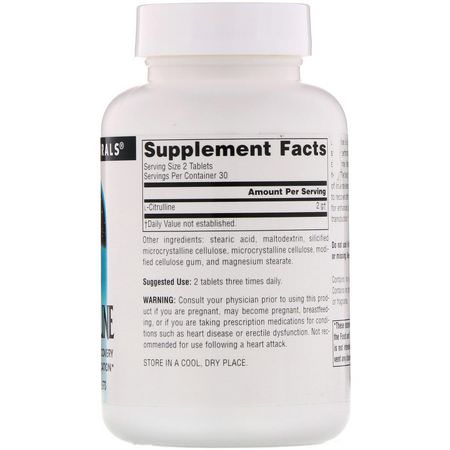 L-Citrulline, Amino Acids, Supplements: Source Naturals, L-Citrulline, 1000 mg, 60 Tablets
