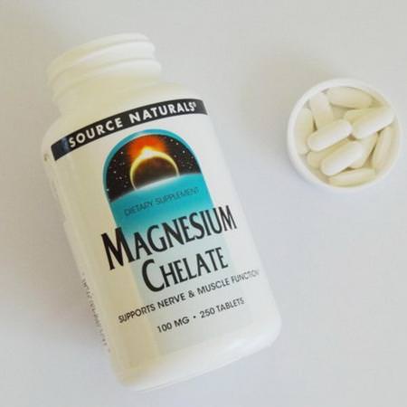 Source Naturals, Magnesium Chelate, 100 mg, 250 Tablets