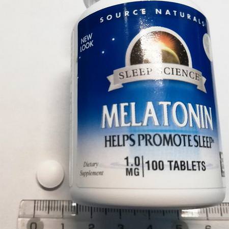 Melatonin, Sömn, Kosttillskott: Source Naturals, Melatonin, 1 mg, 300 Tablets