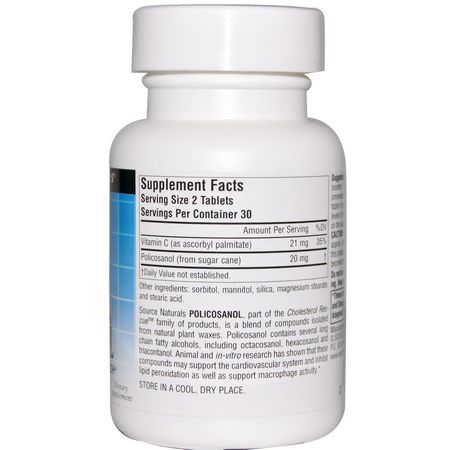 Policosanol, Antioxidanter, Kosttillskott: Source Naturals, Policosanol, 10 mg, 60 Tablets