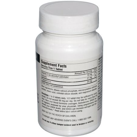 Minne, Kognitivt, Kvinnors Hälsa, Kosttillskott: Source Naturals, Pregnenolone, 25 mg, 120 Tablets