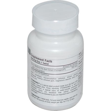 Pyknogenol, Tallbarksextrakt, Antioxidanter, Kosttillskott: Source Naturals, Pycnogenol, 100 mg, 60 Tablets