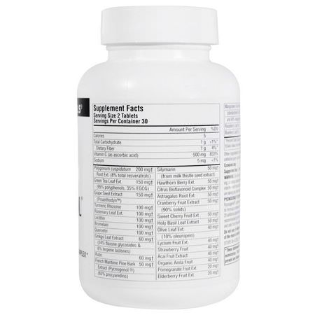 Pyknogenol, Extrakt Av Tallbark, Antioxidanter, Kosttillskott: Source Naturals, Pycnogenol Supreme, 60 Tablets