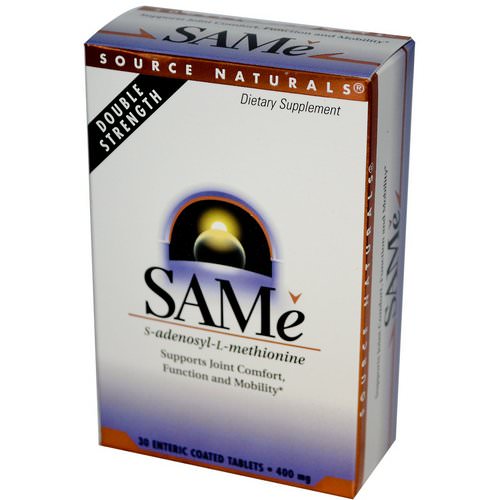 Source Naturals, SAM-e (S-Adenosyl-L-Methionine), 400 mg, 30 Enteric Coated Tablets Review