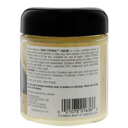C-Vitamin, Nattfuktare, Krämer, Ansiktsfuktare: Source Naturals, Skin Eternal Cream, 4 oz (113.4 g)