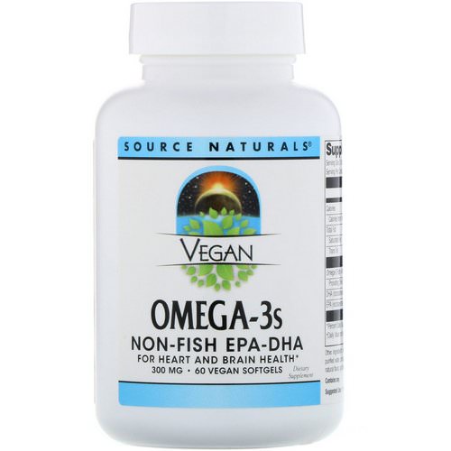 Source Naturals, Vegan Omega-3S, Non-Fish EPA-DHA, 300 mg, 60 Vegan Softgels Review