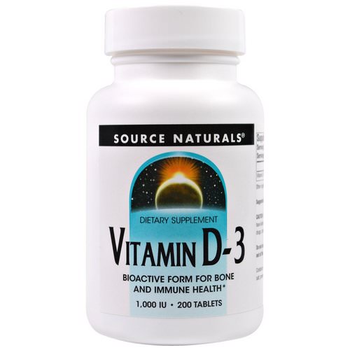 Source Naturals, Vitamin D-3, 1,000 IU, 200 Tablets Review