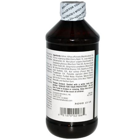 Förkylning, Kosttillskott, Hosta, Influensa: Source Naturals, Wellness Cough Syrup For Kids, Great Cherry Taste, 8 fl oz (236 ml)