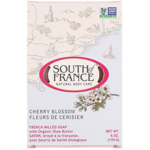 South of France, French Milled Bar Soap with Organic Shea Butter, Cherry Blossom, 6 oz (170 g) Review