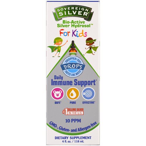 Sovereign Silver, Bio-Active Silver Hydrosol, For Kids, Daily Immune Support Drops, 4 fl oz (118 ml) Review
