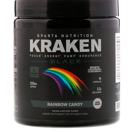 Sparta Nutrition, Kraken Black, Rainbow Candy, 11.29 oz (320 g) Review