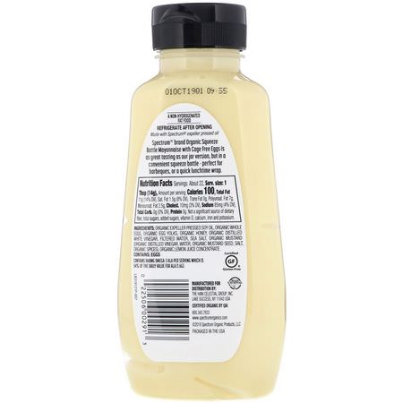 Mayonnaise, Vinegars, Oljor: Spectrum Culinary, Organic Mayonnaise, 11.25 fl oz (332 ml)