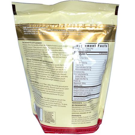 Linfrötillskott, Omegas Epa Dha, Fiskolja, Kosttillskott: Spectrum Essentials, Organic Whole Premium Flaxseed, 15 oz (425 g)