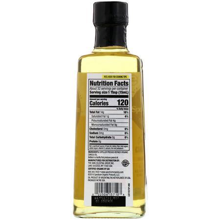 Vingrön, Oljor: Spectrum Culinary, Organic Canola Oil, Expeller Refined, 16 fl oz (473 ml)