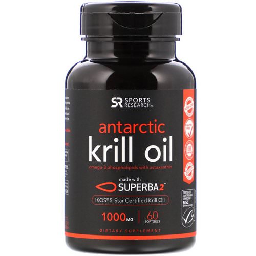 Sports Research, Antarctic Krill Oil with Astaxanthin, 1,000 mg, 60 Softgels Review