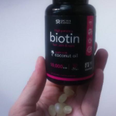 Sports Research, Biotin with Coconut Oil, 10,000 mcg, 30 Veggie Softgels