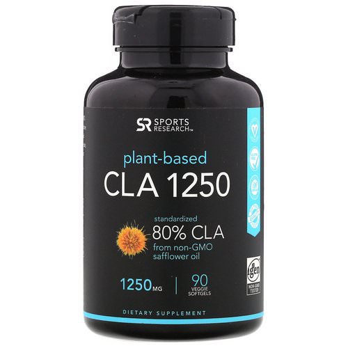 Sports Research, CLA 1250, Plant Based, 1,250 mg, 90 Veggie Softgels Review