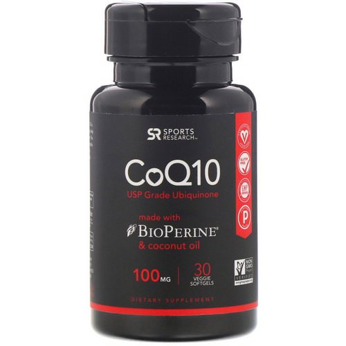 Sports Research, CoQ10 with BioPerine & Coconut Oil, 100 mg, 30 Veggie Softgels Review