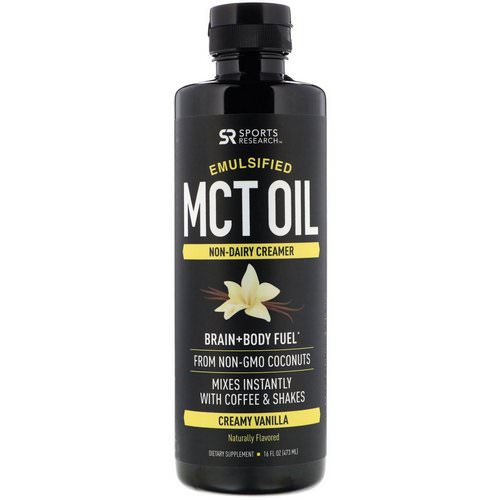 Sports Research, Emulsified MCT Oil, Creamy Vanilla, 16 fl oz (473 ml) Review