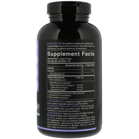 Omega, Sports Fish Oil, Sports Supplements, Sports Nutrition: Sports Research, Flaxseed Oil with Plant Based Omega-3, 1200 mg, 180 Veggie Softgels