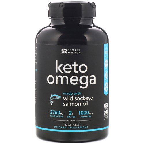 Sports Research, Keto Omega with Wild Sockeye Salmon Oil, 120 Softgels Review