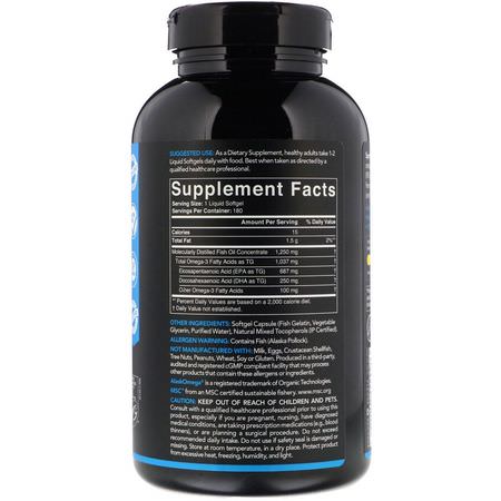 Omega, Sports Fish Oil, Sports Supplements, Sports Nutrition: Sports Research, Omega-3 Fish Oil, Triple Strength, 1250 mg, 180 Softgels