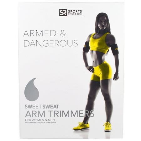 Trimmare, Bälten, Sportnäring: Sports Research, Sweet Sweat Arm Trimmers, Unisex-Regular, Yellow, 1 Pair