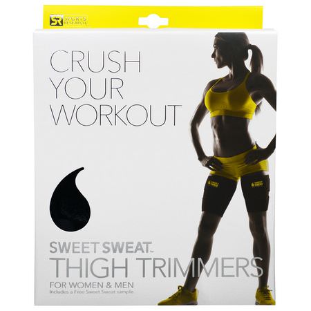 Trimmare, Bälten, Sportnäring: Sports Research, Sweet Sweat Thigh Trimmers, Yellow, 1 Pair