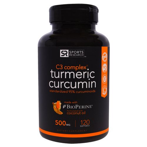 Sports Research, Turmeric Curcumin, C3 Complex, 500 mg, 120 Softgels Review
