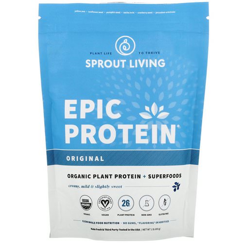 Sprout Living, Epic Plant Protein Plus Superfoods, Original, 1 lb (455 g) Review