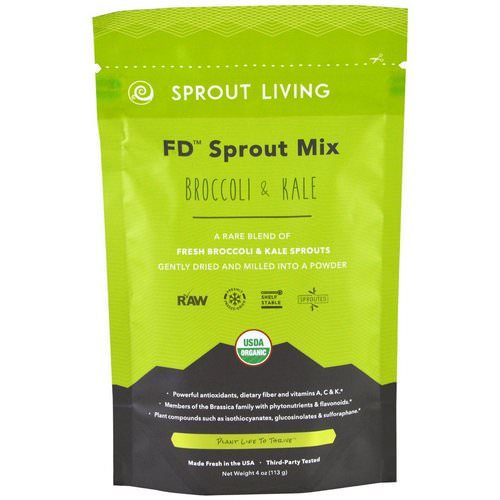 Sprout Living, FD Sprout Mix, Broccoli & Kale, 4 oz (113 g) Review