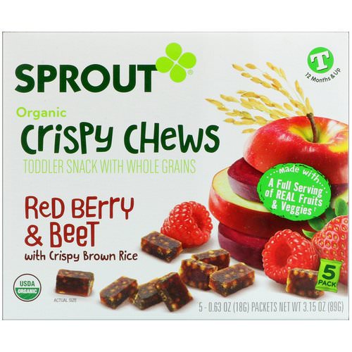 Sprout Organic, Crispy Chews, Red Berry & Beet, 5 Packets, 0.63 oz (18 g) Each Review