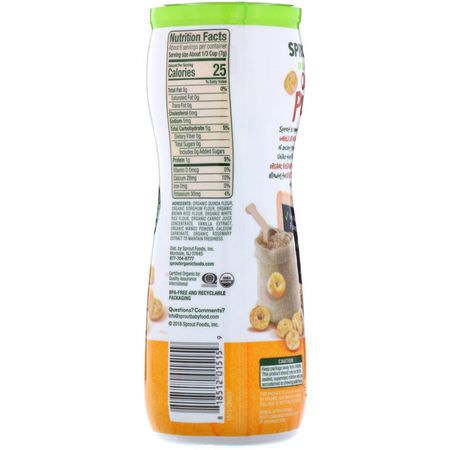 Fingermat, Barer, Mellanmål, Barnmatning: Sprout Organic, Quinoa Puffs, Carrot Mango, 1.5 oz (43 g)