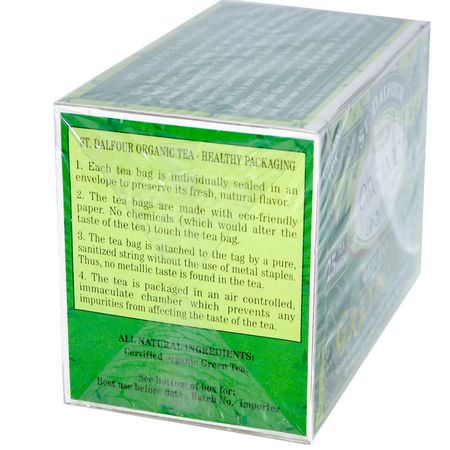 Grönt Te: St. Dalfour, Organic, Original Green Tea, 25 Tea Bags, 1.75 oz (50 g)
