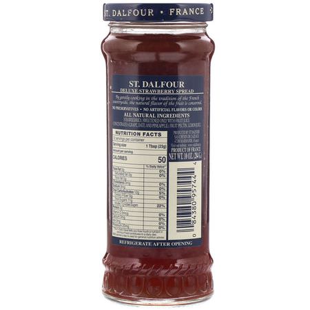 Fruktpåslag, Konserver, Uppslag, Knappar: St. Dalfour, Strawberry, Deluxe Strawberry Spread, 10 oz (284 g)