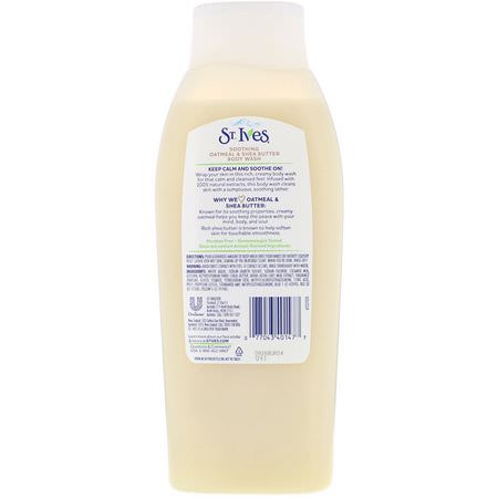 Duschgel, Kroppstvätt, Dusch, Bad: St. Ives, Soothing Body Wash, Oatmeal & Shea Butter, 24 fl oz (709 ml)