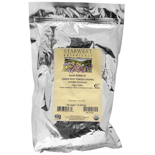 Starwest Botanicals, Ginger Root Powder, Organic, 1 lb (453.6 g) Review
