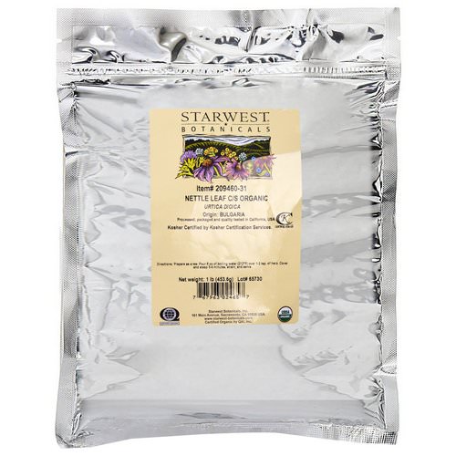 Starwest Botanicals, Nettle Leaf C/S, Organic, 1 lb (453.6 g) Review
