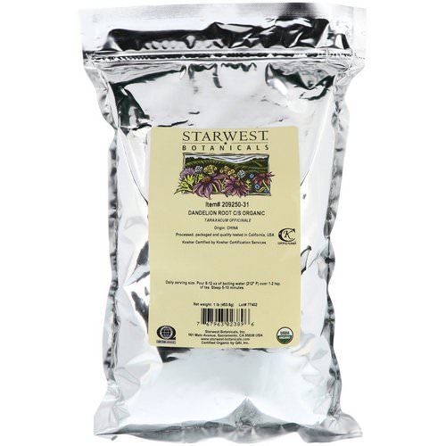 Starwest Botanicals, Organic, Dandelion Root C/S, 1 lb (453.6 g) Review