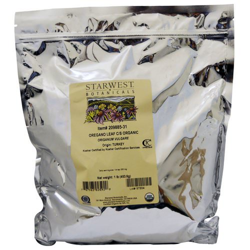 Starwest Botanicals, Organic Oregano Leaf C/S, 1 lb (453.6 g) Review