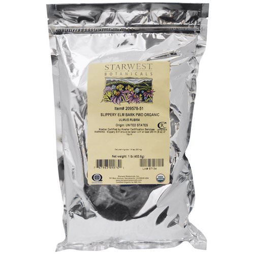 Starwest Botanicals, Organic Slippery Elm Bark Powder, 1 lb (453.6 g) Review