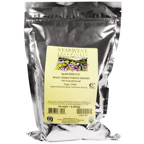 Starwest Botanicals, Organic Wheat Grass Powder, 1 lb (453.6 g) Review