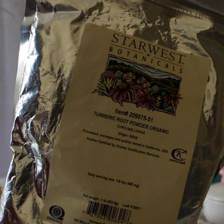 Starwest Botanicals Turmeric Spices Turmeric - Curcumin, Gurkmeja, Antioxidanter, Kosttillskott