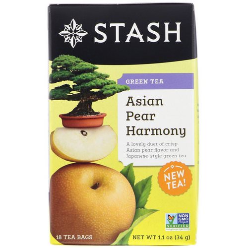 Stash Tea, Green Tea, Asian Pear Harmony, 18 Tea Bags, 1.1 oz (34 g) Review