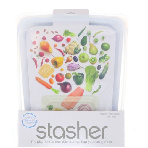 Stasher, Reusable Silicone Food Bag, Half Gallon Bag, Clear, 64.2 fl oz (1.92 l) Review